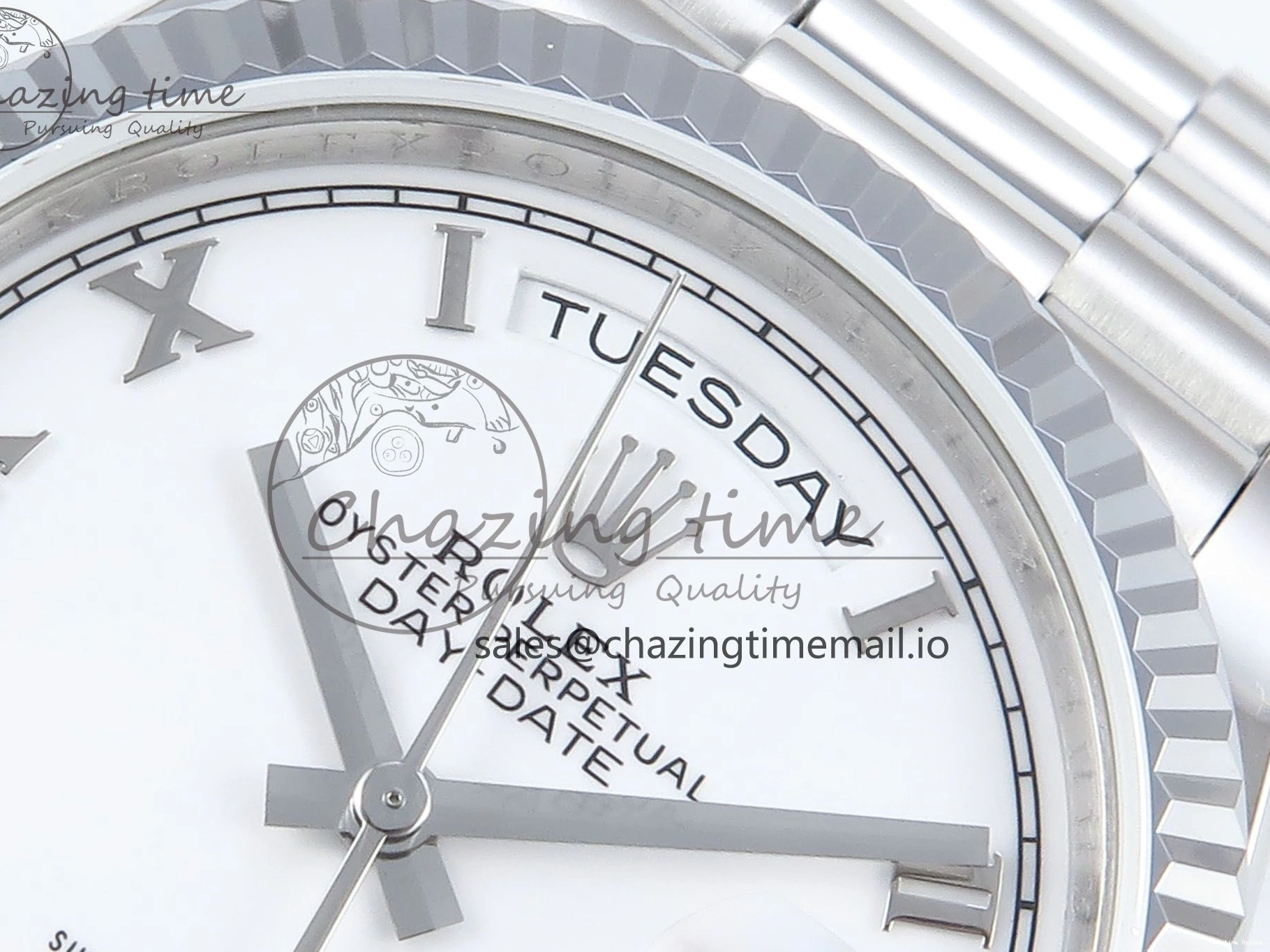 0517 Unique Day Date 36 SS 128236 KF 1:1 Best Edition White Roman Dial on President Bracelet A2836 (Gain Weight) 498